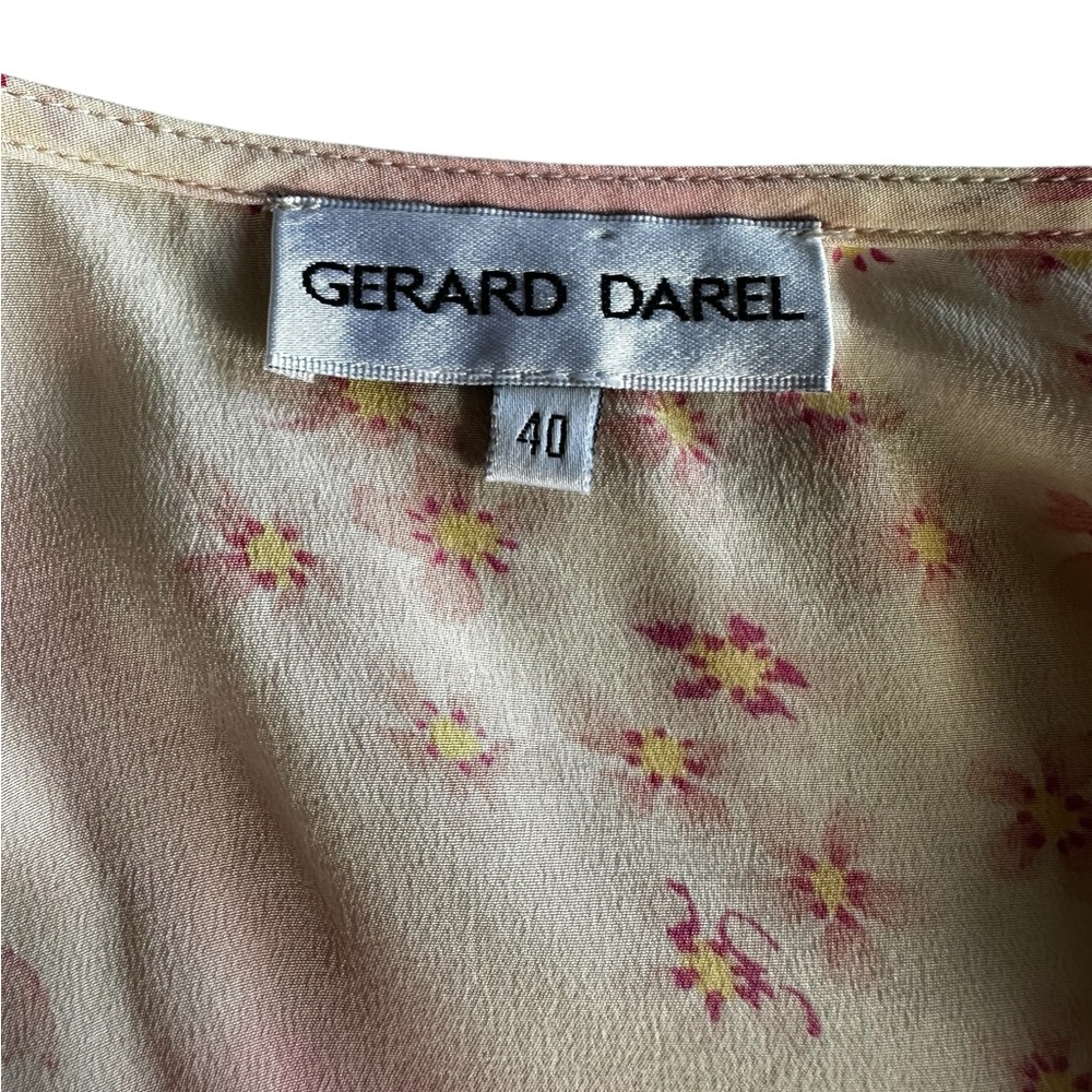 GERARD DAREL WOMANS SILK FLORAL PINK MIDI DRESS SIDED ZIPPER SZ 8.5 US - Picture 11 of 12